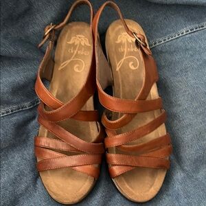 Dansko Tan Leather Strappy Sandals